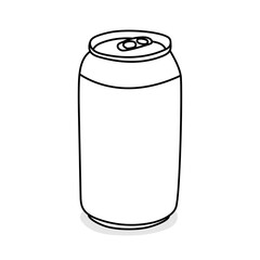 Can vector icon in doodle style. Symbol in simple design. Cartoon object hand drawn isolated on white background.