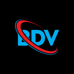 BDV logo. BDV letter. BDV letter logo design. Initials BDV logo linked with circle and uppercase monogram logo. BDV typography for technology, business and real estate brand.
