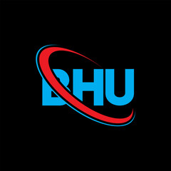 Fototapeta na wymiar BHU logo. BHU letter. BHU letter logo design. Initials BHU logo linked with circle and uppercase monogram logo. BHU typography for technology, business and real estate brand.