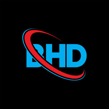 BHD logo. BHD letter. BHD letter logo design. Initials BHD logo linked with circle and uppercase monogram logo. BHD typography for technology, business and real estate brand.