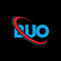 BUO logo. BUO letter. BUO letter logo design. Initials BUO logo linked with circle and uppercase monogram logo. BUO typography for technology, business and real estate brand.