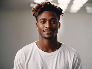 Obraz premium Portrait of handsome young African American man smiling