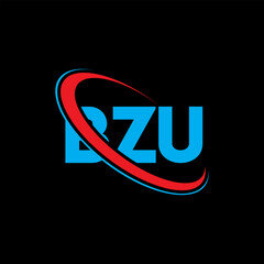 BZU logo. BZU letter. BZU letter logo design. Initials BZU logo linked with circle and uppercase monogram logo. BZU typography for technology, business and real estate brand.