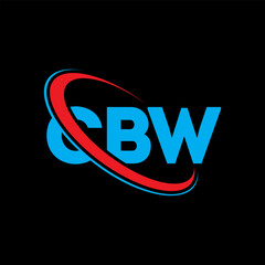 Fototapeta na wymiar CBW logo. CBW letter. CBW letter logo design. Intitials CBW logo linked with circle and uppercase monogram logo. CBW typography for technology, business and real estate brand.