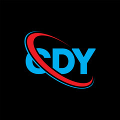 CDY logo. CDY letter. CDY letter logo design. Initials CDY logo linked with circle and uppercase monogram logo. CDY typography for technology, business and real estate brand.