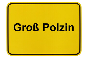 Illustration eines Ortsschildes der Gemeinde Groß Polzin in Mecklenburg-Vorpommern