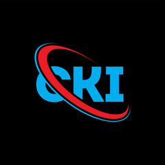Fototapeta na wymiar CKI logo. CKI letter. CKI letter logo design. Initials CKI logo linked with circle and uppercase monogram logo. CKI typography for technology, business and real estate brand.