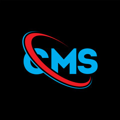 CMS logo. CMS letter. CMS letter logo design. Initials CMS logo linked with circle and uppercase monogram logo. CMS typography for technology, business and real estate brand.