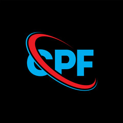 CPF logo. CPF letter. CPF letter logo design. Initials CPF logo linked with circle and uppercase monogram logo. CPF typography for technology, business and real estate brand.