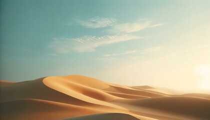 Fototapeta na wymiar Tranquil Desert Dunes at Sunset, Nature Background