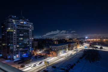 Fototapeta na wymiar Night Saint-Petersburg from eleventh floor