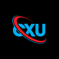 Fototapeta na wymiar CXU logo. CXU letter. CXU letter logo design. Initials CXU logo linked with circle and uppercase monogram logo. CXU typography for technology, business and real estate brand.