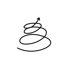 Hand Drawn Spiral Arrow