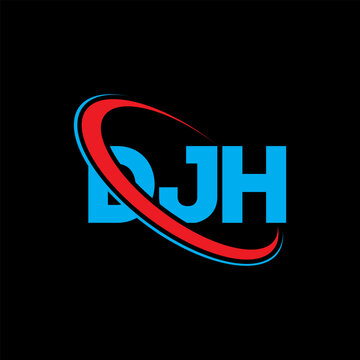 DJH logo. DJH letter. DJH letter logo design. Initials DJH logo linked with circle and uppercase monogram logo. DJH typography for technology, business and real estate brand.