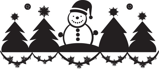 Glistening Garland Emblematic Christmas Symphony Evergreen Elegance Decorative Logo Design