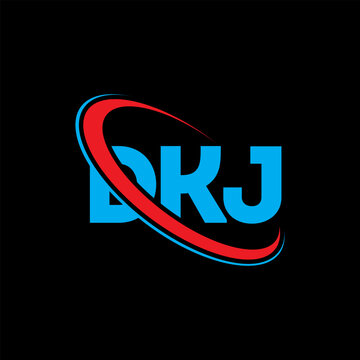DKJ logo. DKJ letter. DKJ letter logo design. Initials DKJ logo linked with circle and uppercase monogram logo. DKJ typography for technology, business and real estate brand.