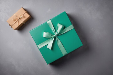 gift box on the grey paper background