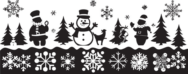 Caroling Cascades Vector Christmas Emblem Sparkling Snowflakes Festive Icon Design