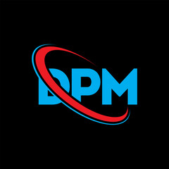 DPM logo. DPM letter. DPM letter logo design. Initials DPM logo linked with circle and uppercase monogram logo. DPM typography for technology, business and real estate brand.