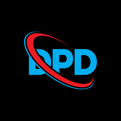 DPD logo. DPD letter. DPD letter logo design. Initials DPD logo linked with circle and uppercase monogram logo. DPD typography for technology, business and real estate brand.
