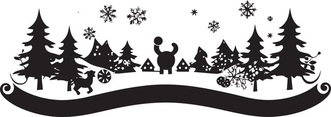 Snowy Splendor Vector Emblem Symphony Candy Cane Crescendo Decorative Icon Design