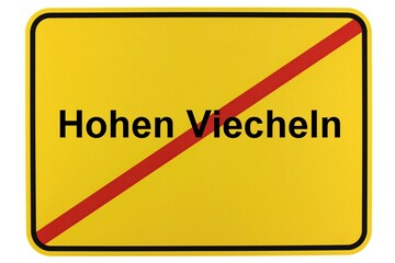 Illustration eines Ortsschildes der Gemeinde Hohen Viecheln in Mecklenburg-Vorpommern