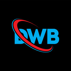Fototapeta na wymiar DWB logo. DWB letter. DWB letter logo design. Initials DWB logo linked with circle and uppercase monogram logo. DWB typography for technology, business and real estate brand.