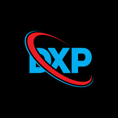 Fototapeta na wymiar DXP logo. DXP letter. DXP letter logo design. Initials DXP logo linked with circle and uppercase monogram logo. DXP typography for technology, business and real estate brand.