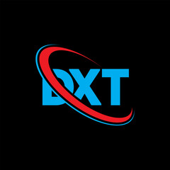 Fototapeta na wymiar DXT logo. DXT letter. DXT letter logo design. Initials DXT logo linked with circle and uppercase monogram logo. DXT typography for technology, business and real estate brand.