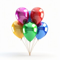 Vibrant Festival Balloons: 3D Render for Party, Birthday, and Celebration Decor