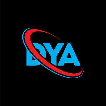 DYA logo. DYA letter. DYA letter logo design. Initials DYA logo linked with circle and uppercase monogram logo. DYA typography for technology, business and real estate brand.