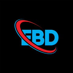 EBD logo. EBD letter. EBD letter logo design. Intitials EBD logo linked with circle and uppercase monogram logo. EBD typography for technology, business and real estate brand.