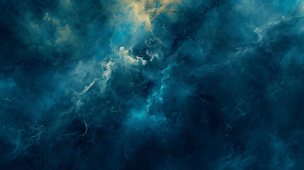 Obraz premium Abstract Painting, Blue and Yellow Colors