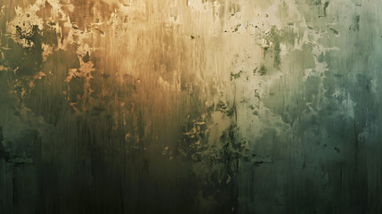 Obraz premium Abstract Painting of Green and Yellow Colors