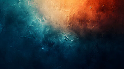 Fototapeta premium Abstract Painting, Blue and Orange Colors Exploding in Harmony