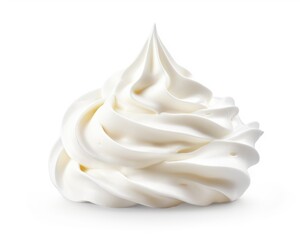 Whipped Cream Swirls. Delicious decoration for snacks, cakes, and more on a cool white background.