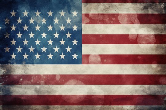 United States Grunge Flag: Patriotic Insignia of American Country with Grungy Texture and Stripes
