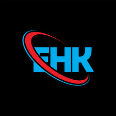 Fototapeta na wymiar EHK logo. EHK letter. EHK letter logo design. Initials EHK logo linked with circle and uppercase monogram logo. EHK typography for technology, business and real estate brand.