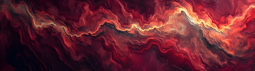 Obraz premium Vibrant Abstract Painting in Red and Orange Colors