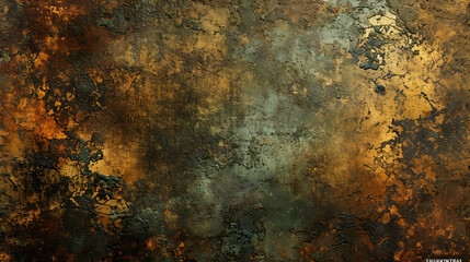 Rusted Metal Surface With Yellow and Green Paint