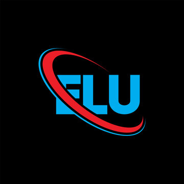 ELU logo. ELU letter. ELU letter logo design. Initials ELU logo linked with circle and uppercase monogram logo. ELU typography for technology, business and real estate brand.