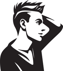 Thought Tangle Emblem of a Perplexed Individual Despair in Design Depressed Man Icon in Vector