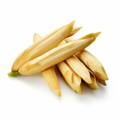 Image of bamboo shoots on a white background.