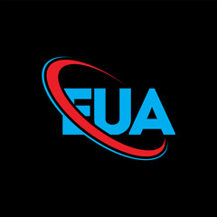 EUA logo. EUA letter. EUA letter logo design. Initials EUA logo linked with circle and uppercase monogram logo. EUA typography for technology, business and real estate brand.