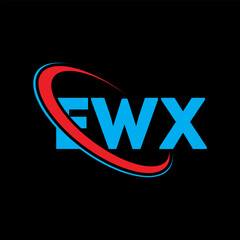 Fototapeta na wymiar EWX logo. EWX letter. EWX letter logo design. Initials EWX logo linked with circle and uppercase monogram logo. EWX typography for technology, business and real estate brand.