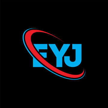EYJ logo. EYJ letter. EYJ letter logo design. Initials EYJ logo linked with circle and uppercase monogram logo. EYJ typography for technology, business and real estate brand.