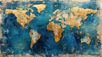 World Map Painted on Wall