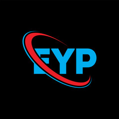 Fototapeta na wymiar EYP logo. EYP letter. EYP letter logo design. Initials EYP logo linked with circle and uppercase monogram logo. EYP typography for technology, business and real estate brand.