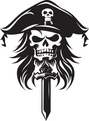 Regal Rapier Ornate Pirate Blade Design Nautical Nobility Vector Logo of a Fancy Pirate Sword