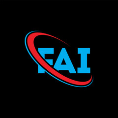 Fototapeta na wymiar FAI logo. FAI letter. FAI letter logo design. Intitials FAI logo linked with circle and uppercase monogram logo. FAI typography for technology, business and real estate brand.